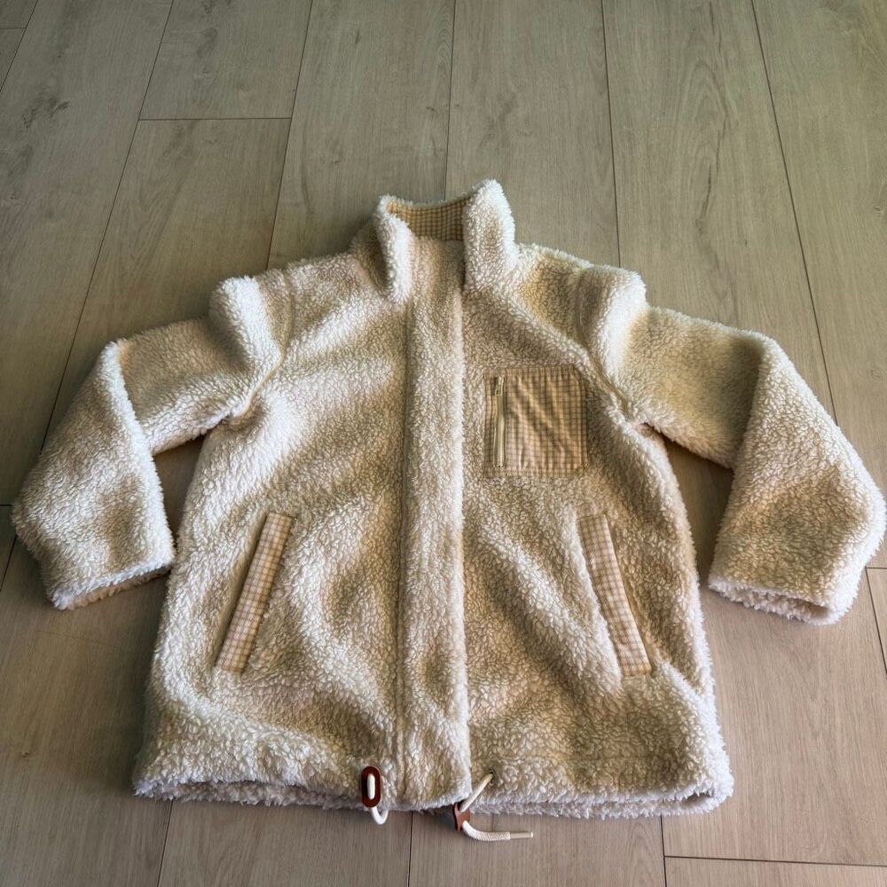 Madewell Sourced Sherpa Zip Jacket Cream Off White Size Small